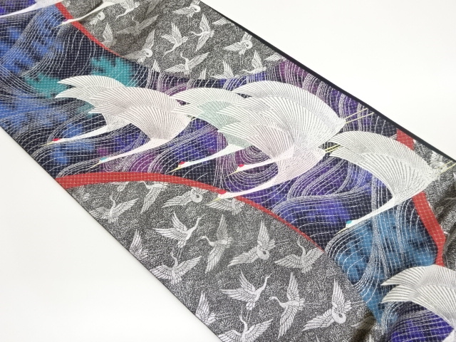 JAPANESE FUKURO OBI / WOVEN ROUGH WAVE